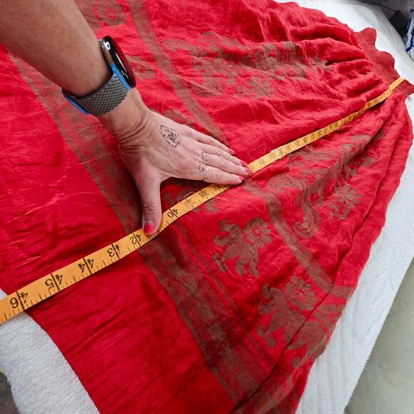 Lapis Anthropologie EUC Tube Dress Damask Pattern Maxi gown Strapless OS red - Picture 15 of 17